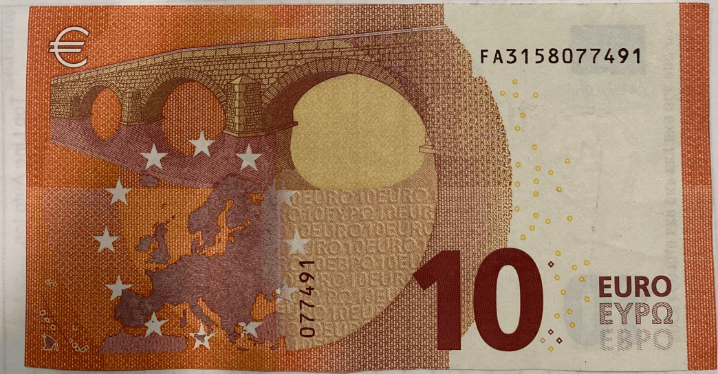 10 euro fake bill note